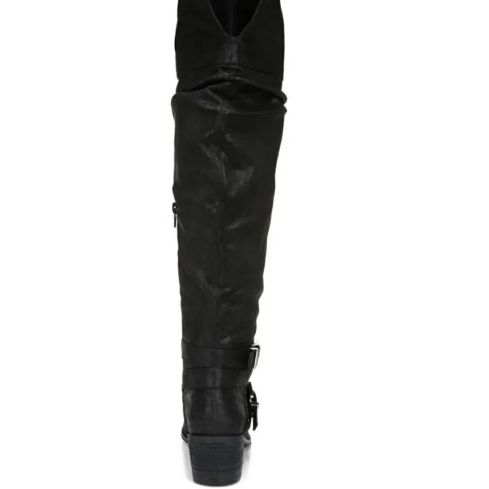 W315-A Black Jada High Shaft Slouch Boots 5 M